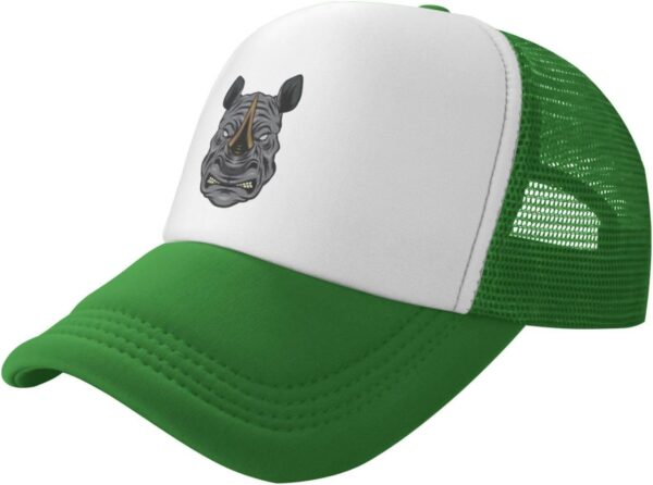 Angry Rhinoceros Head Baseball Cap for Men Women Mesh Hat Polyester Trucker Hats Dad Caps