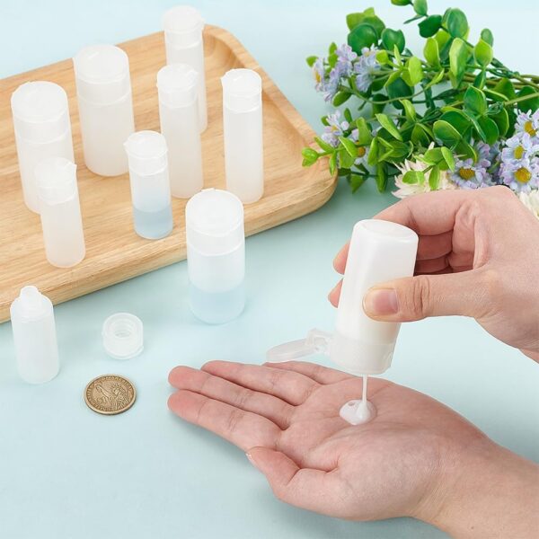 BENECREAT 10Pcs 12ml/18ml/30ml Travel Bottles Plastic Toiletry Bottles Flip Cap…