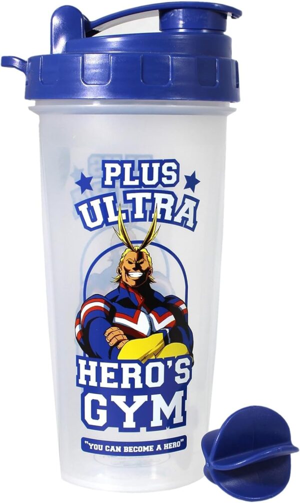 JUST FUNKY My Hero Academia Gym Workout Shaker Bottle, Blue Colored Shaker Bottle