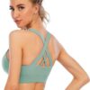 Cordaw Zipper in Front Sports Bra High Impact Strappy Back Support Workout Top