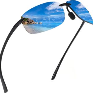 JIM HALO Sport Sunglasses for Men Women TR90 Rimless Frame for Running Fishing Cycling…