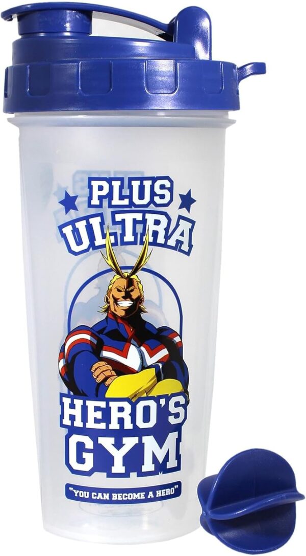 JUST FUNKY My Hero Academia Gym Workout Shaker Bottle, Blue Colored Shaker Bottle