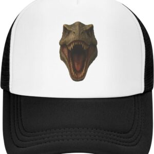 Adjustable Polyester Mesh Baseball Cap,3D Tyrannosaurus Head Dinosaurs Trucker Hat