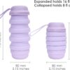 Collapsible Water Bottle 16 oz With Pill Storage, Silicone, BPA Free, Vitamin Storage…