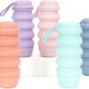Collapsible Water Bottle 16 oz With Pill Storage, Silicone, BPA Free, Vitamin Storage…