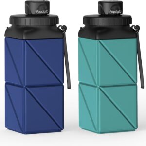 2pcs Collapsible Water Bottles,420ml Foldable Water Bottle BPA Free Reusable…