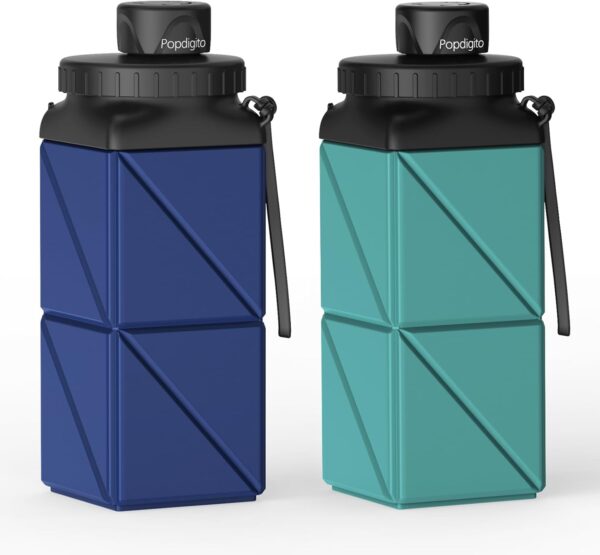 2pcs Collapsible Water Bottles,420ml Foldable Water Bottle BPA Free Reusable…