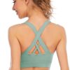 Cordaw Zipper in Front Sports Bra High Impact Strappy Back Support Workout Top