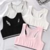 OYOANGLE Girl’s 4 Pack Racerback Sports Bra Girls Sports Bras Print Solid…