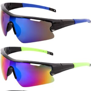 4 Pack Sports Sunglasses for Men Women, Youth Baseball Lightweigh UV Protection Sun…