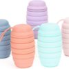 Collapsible Water Bottle 16 oz With Pill Storage, Silicone, BPA Free, Vitamin Storage…