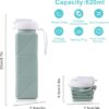 2 Pieces Foldable Water Bottles 620ml, Collapsible Water Bottles Reusable Drinking…