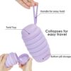 Collapsible Water Bottle 16 oz With Pill Storage, Silicone, BPA Free, Vitamin Storage…