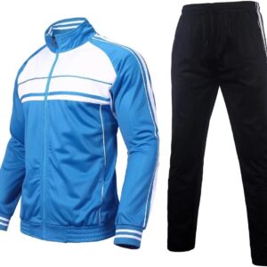 Mens Tracksuit set Classic Striped jogger sweat suit outfit 2 pieces for big tall men…