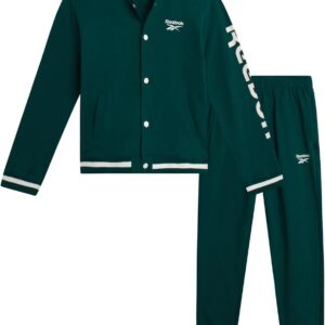 Reebok Boys’ Active Tracksuit Set – 2 Piece Performance Fleece Varsity Jacket and…