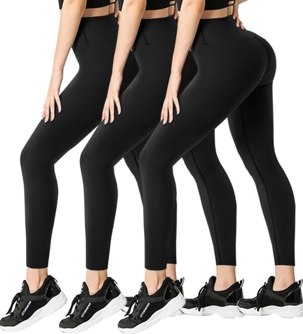 FULLSOFT 3 Pack Leggings for Women High Waisted Soft Black Yoga Pants for…