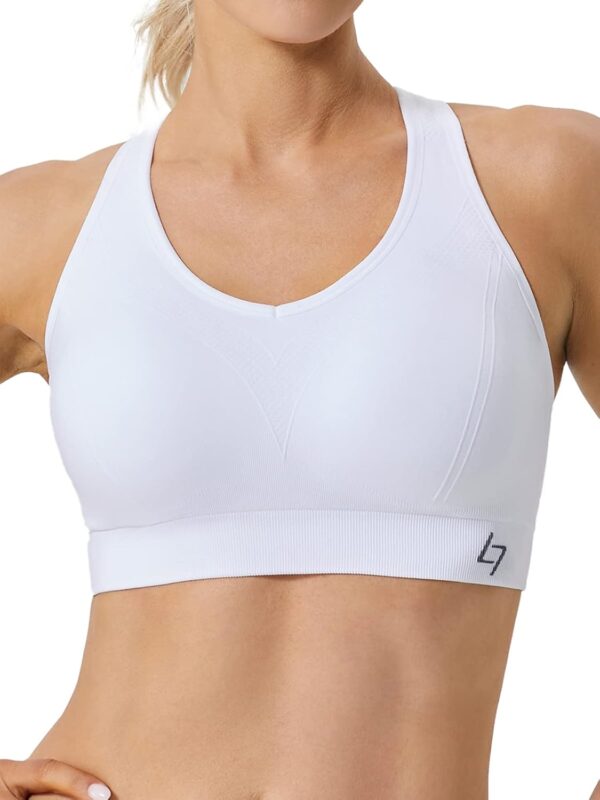 FITTIN Racerback Sports Bras for Women – Padded Seamless High Impact Support…