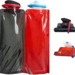 Collapsible Water Bottles for Travel  24oz Foldable Water Bottle with Leakproof Lid,...