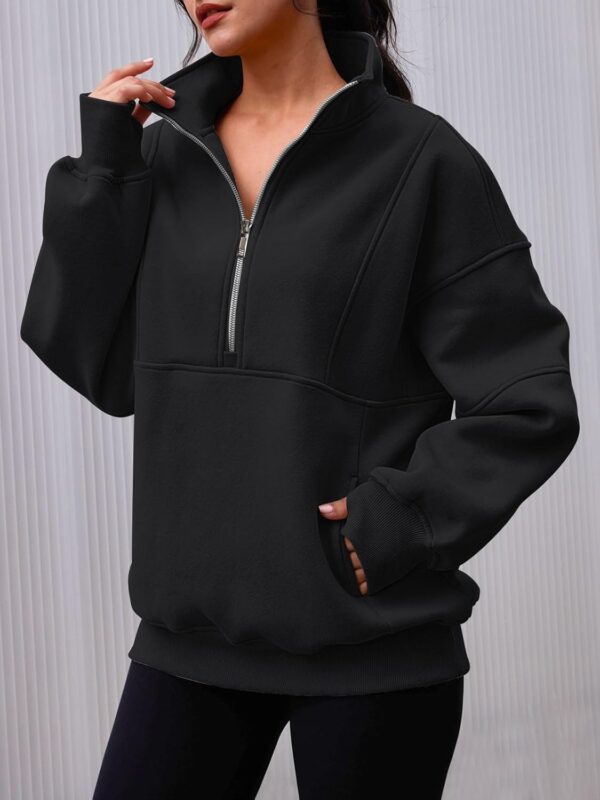 AUTOMET Women’s Half Zip Oversized Sweatshirts Fleece Quarter Zipper Pullover Hoodies…