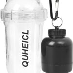 Protein Shaker Bottle - 20 oz with extra protein powder storage container 80g | No...