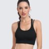 WANAYOU Sports Bras for Women High Support Ribbed Strappy Running Sports Bra…