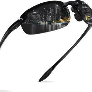 WISTON Sports Polarized Sunglasses for Men Women Tr90 Rimless Frame for Running…
