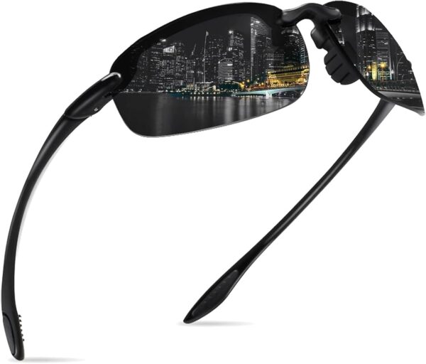 WISTON Sports Polarized Sunglasses for Men Women Tr90 Rimless Frame for Running…