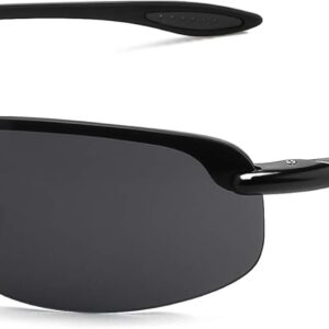 JULI Sports Sunglasses for Men Women Tr90 Rimless Frame for Running Fishing Baseball…