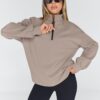 Trendy Queen Womens Oversized Sweatshirts Fall Fashion Hoodies Half Zip Pullover Long…