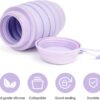 Collapsible Water Bottle 16 oz With Pill Storage, Silicone, BPA Free, Vitamin Storage…
