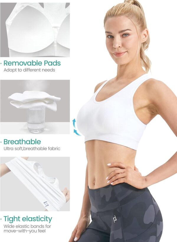 FITTIN Racerback Sports Bras for Women – Padded Seamless High Impact Support…
