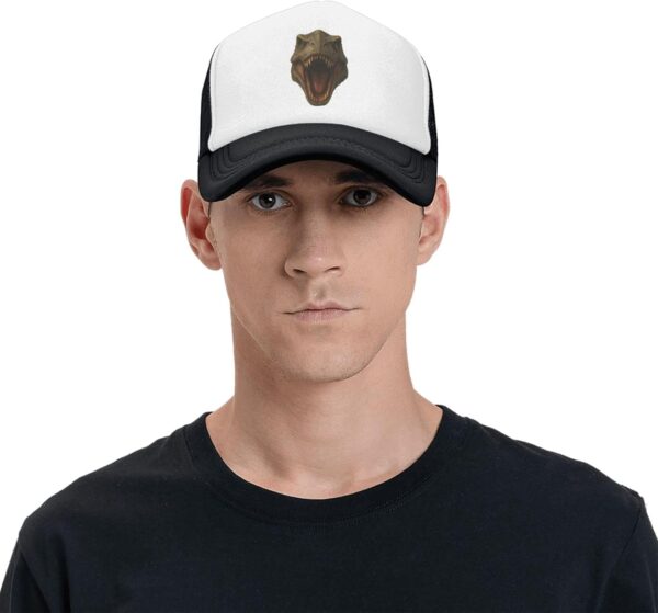 Adjustable Polyester Mesh Baseball Cap,3D Tyrannosaurus Head Dinosaurs Trucker Hat
