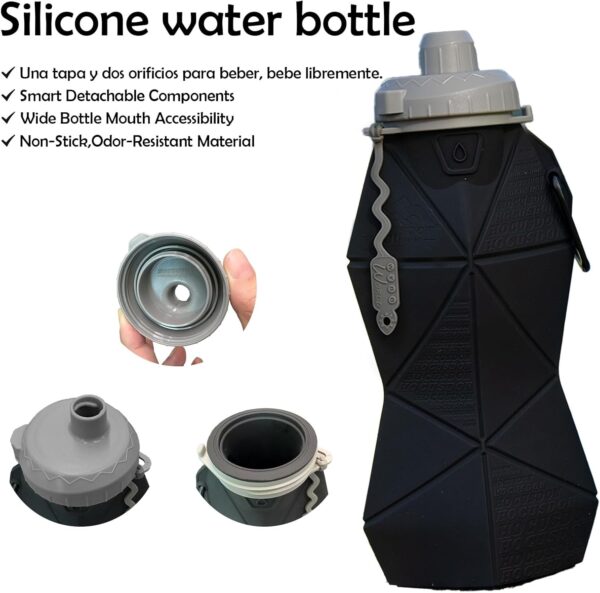 Collapsible Water Bottles 580ml/20oz, BPA-Free, Portable Travel water Bottle, Silicone…