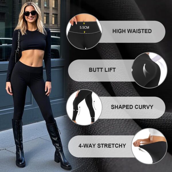 3 Pack High Waisted Leggings for Women- Full Length Capri Black Buttery Soft…