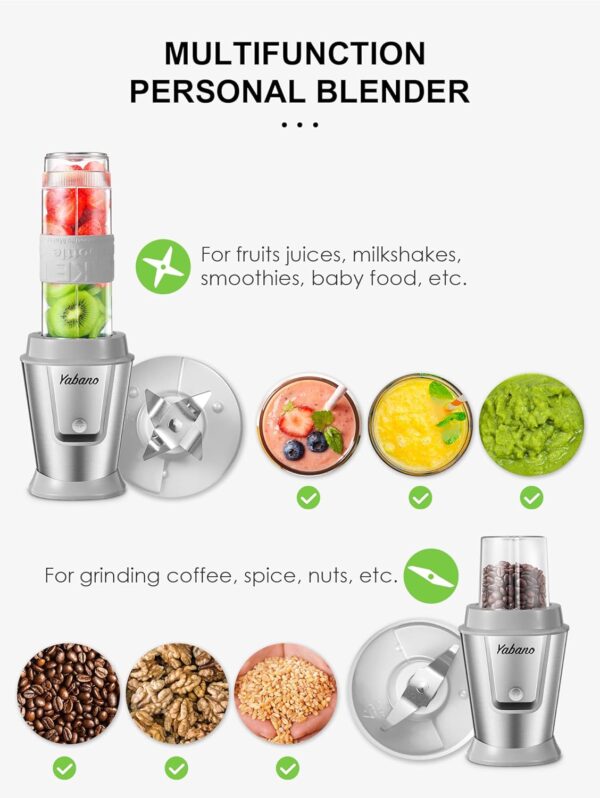 Personal Blender, Electric Shake Bottle with 2 x 20oz Travel Bottle and Coffee/Spices…