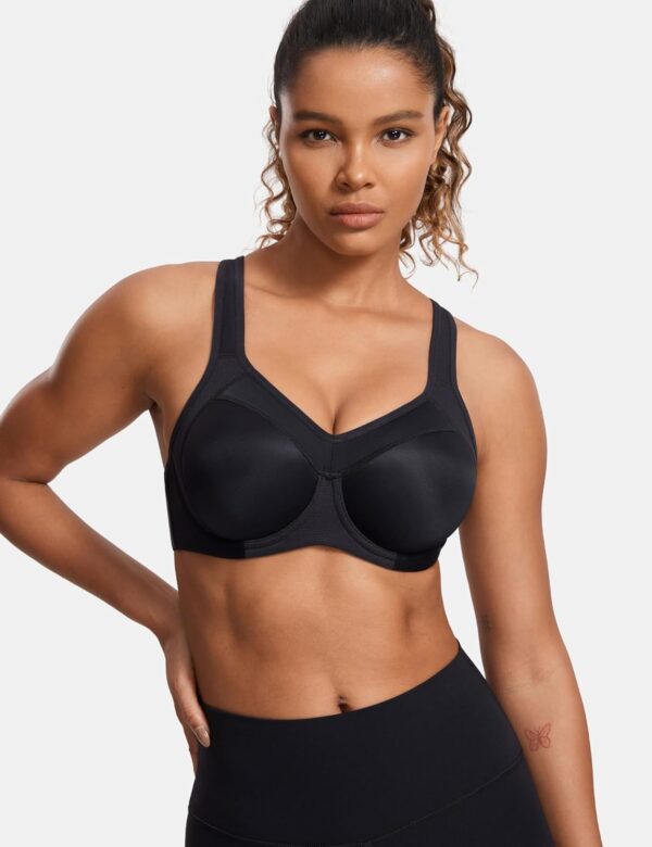 SYROKAN Women’s Full Support High Impact Racerback Lightly Lined Underwire…