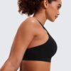CRZ YOGA Women’s Strappy Sports Bras Fitness Workout Padded Yoga Top Criss…