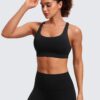 CRZ YOGA Women’s Strappy Sports Bras Fitness Workout Padded Yoga Top Criss…
