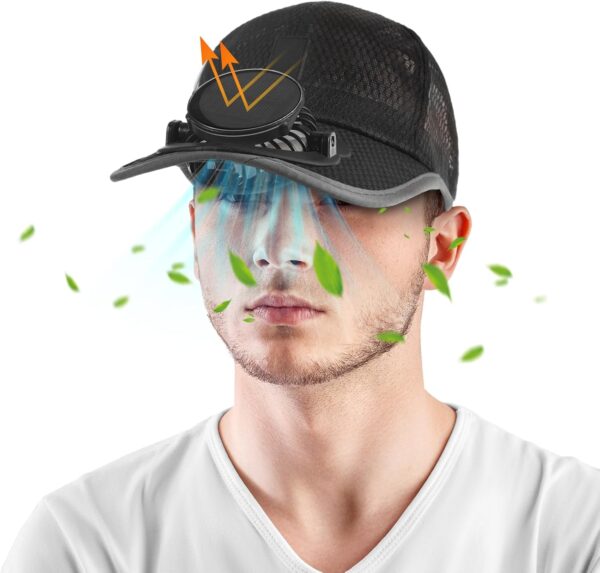 Baseball Cap with Solar Fan Golf Hat USB Charging Fan Breathable Mesh Hat with Fan…