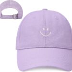 Womens Baseball Caps Adjustable Smiley Face Hat Vintage Embroidered Baseball Hat for...