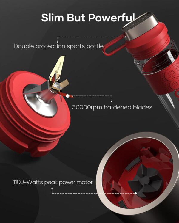 Cocinare 1100W Personal Blender for Shakes & Smoothies, Portable with 6 Titanium…