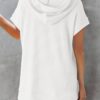 Dokotoo Womens Summer Oversized Shirts 2025 Short Sleeve Drawstring Hoodies Waffle…