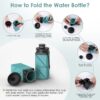 2pcs Collapsible Water Bottles,420ml Foldable Water Bottle BPA Free Reusable…