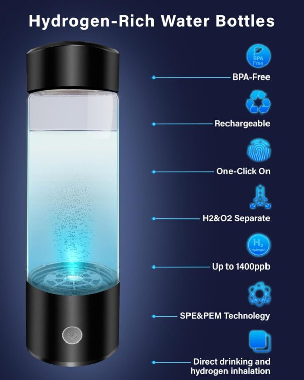 Hydrogen Water Bottle, Hydrogen Water Bottle Generator, Hydrohealth Hydrogen Water…