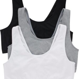 Hanes Women’s Scoopneck Cotton Bralette Crop Top (3 Pack)