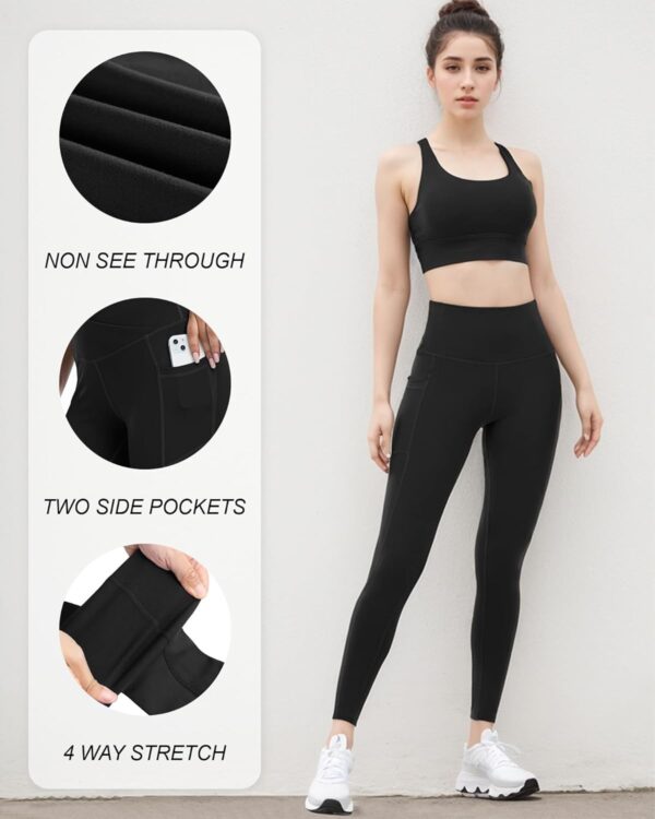Dimore 4 Pack Workout Leggings for Women with Pockets,High Waisted Tummy…