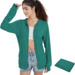 QBK Light Weight Zip Up Hoodie Thin Summer Jacket For Women