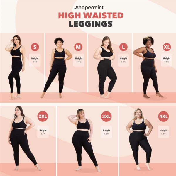 SHAPERMINT Leggings for Women Tummy Control – High Waisted Shapewear…
