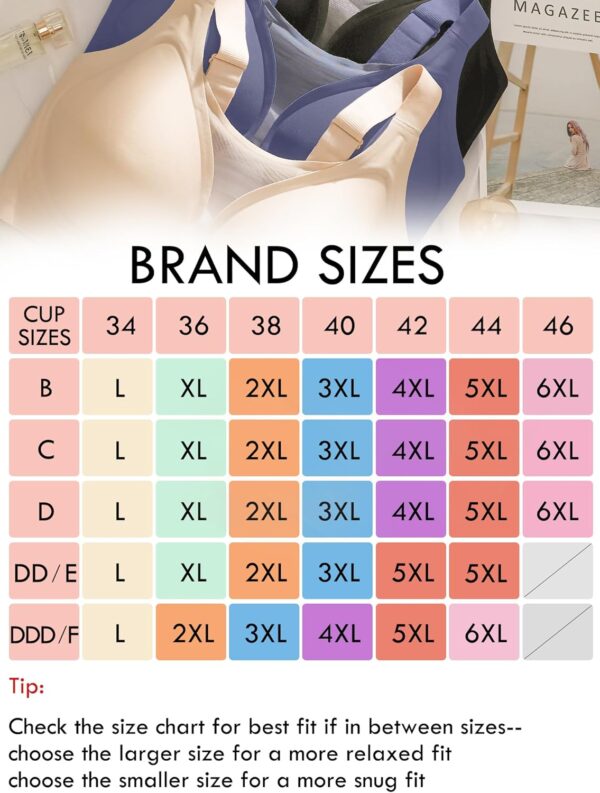 Aulooks Plus Size Women Minimizer Wireless Bras Full Coverage Wide Strap…