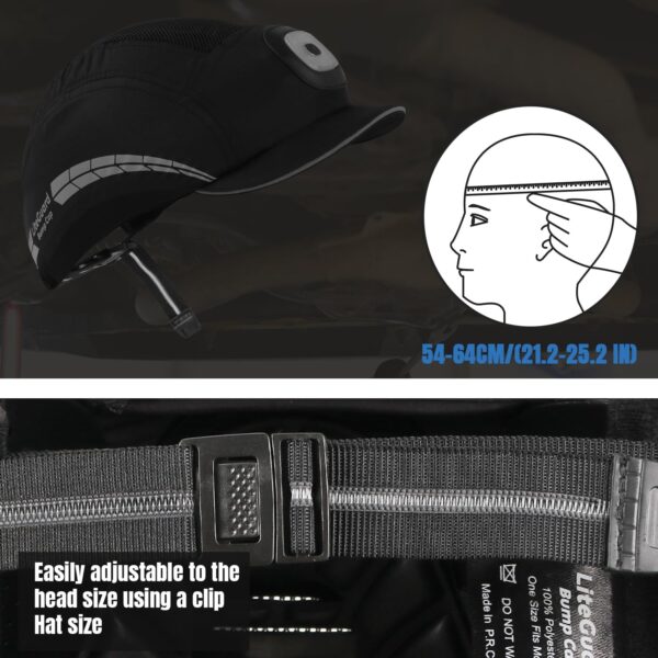 Lightweight Bump Cap with Reflective Stripes, Breathable Baseball Cap Style, Head…